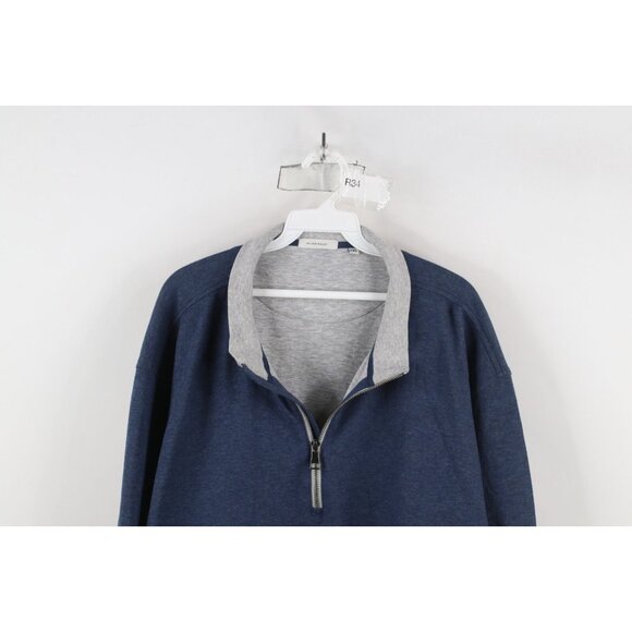 Oliver Ridley Mens 2XL XXL Soft Touch Half Zip Pullover Sweater Heather Blue - Picture 2 of 12